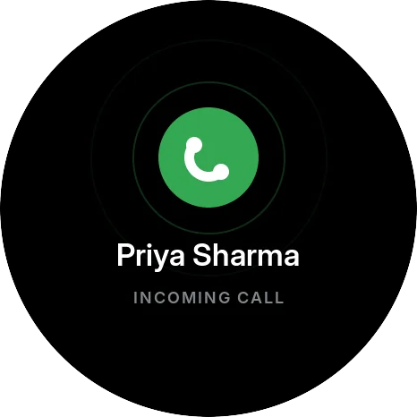 Incoming call alert with the caller's name