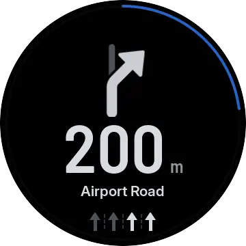 Lanes: which lanes to use for the turn onto Airport Road.