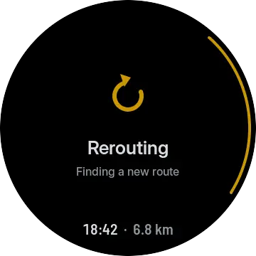 Rerouting: an amber arrow and the words finding a new route.
