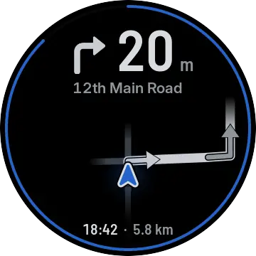Turn: 20 metres, the arrow drawn on the road.
